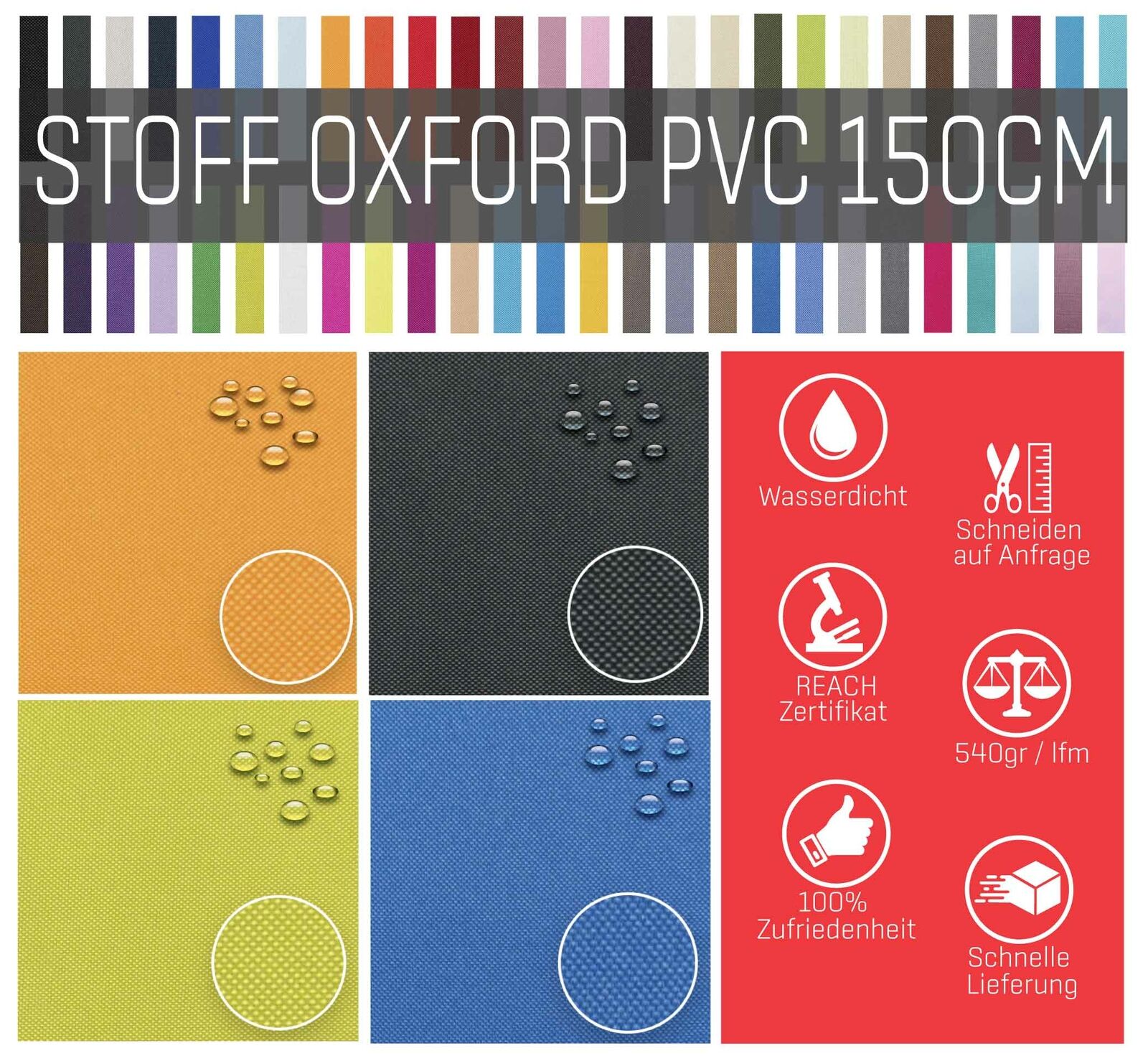 Polyester Stoff OUTDOOR wasserdicht OXFORD PVC 600D Polsterstoff 160cm  Bezugs